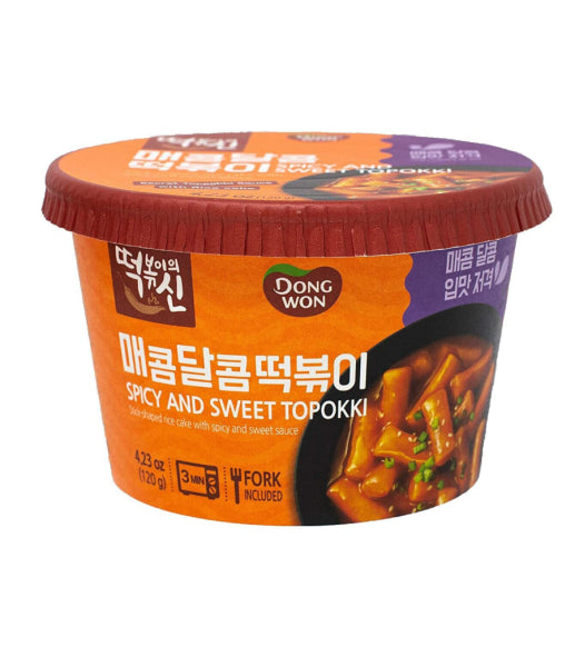 Dongwon Spicy &amp; Sweet Topokki 120g/ Dongwon Pikantais un saldais Topokki 120g