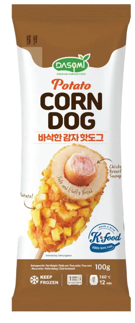 DASOMI Korean Potato Corn Dog 100g × 2/ DASOMI korejiešu kartupeļu–kukurūzas hotdogs 100 g × 2 DASOMI