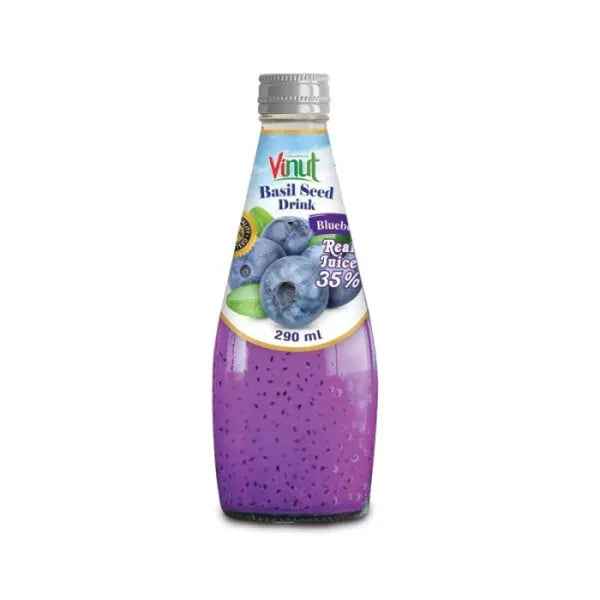 Basil Seed Drink Bluberry 290ml/ Basila sēklu dzēriens ar melleņu garšu, 290ml
