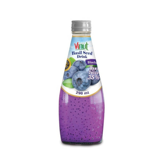 Basil Seed Drink Bluberry 290ml/ Basila sēklu dzēriens ar melleņu garšu, 290 ml