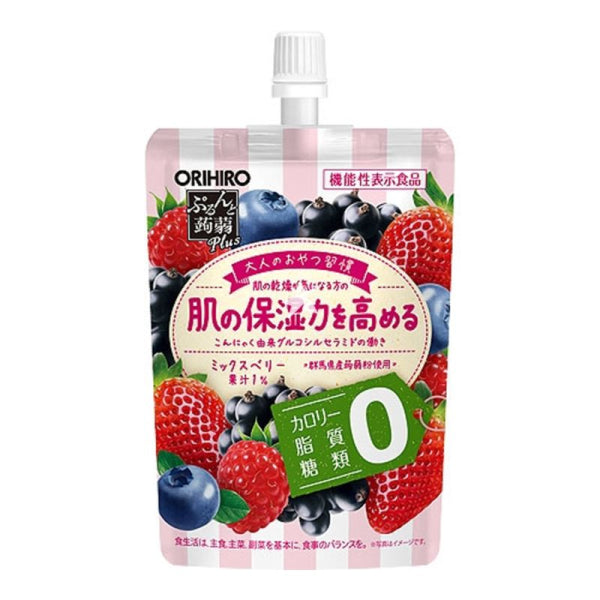 ORIHIRO Konnyaku Jelly Plus Mix Berry Flavour 130g/ ORIHIRO Konjakas želeja ar jauktu ogu garšu 130g