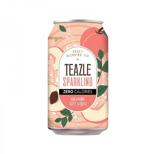 Teazle Sparkling Drink Zero Calories - Peach 340ml/ Teazle Gāzēts Dzēriens Bez Kalorijām - Persiks 340ml - Oishii Asian Mart