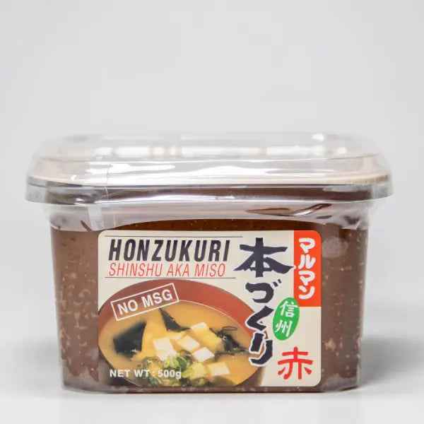 Honzukuri shinshu dark aka miso without MSG 500gr/ Honzukuri Shinshu Tumšā Aka Miso bez MSG, 500g