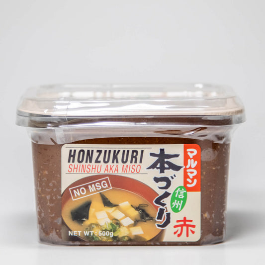 Honzukuri shinshu tumšs aka miso bez MSG 500gr/ Honzukuri Shinshu Tumšā Aka Miso bez MSG, 500g