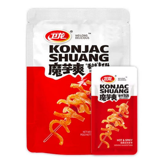 Weilong Konjac Shuang Hot &amp; Spicy 252g/ Weilong Konjac Shuang Pikants &amp; Asa garša 252g