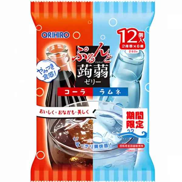 ORIHIRO Prune & Konjac Jelly Apple & Grape/ ORIHIRO žāvētas plūmes & Konjac želeja ābolu un vīnogu