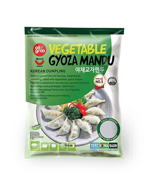 All Groo 540g Frozen Vegetable Gyoza Mandu/ Allgroo saldētie dārzeņu gyoza mandu, 540 g