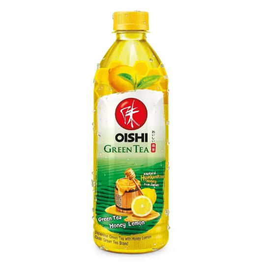 OISHI Japanese Honey Lemon Green 500ml/ OISHI Japāņu zaļā tēja ar medus un citrona 500ml - Oishii Asian Mart