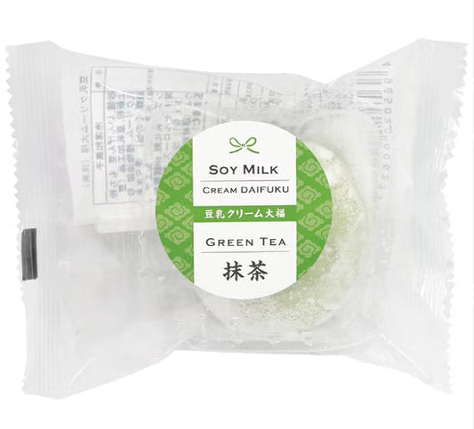 JP Cream Soy Milk Daifuku Green Tea Flavour/krēmveida sojas piena daifuku ar zaļās tējas garšu 60g  (JAPĀNA) Oishii Asian Mart