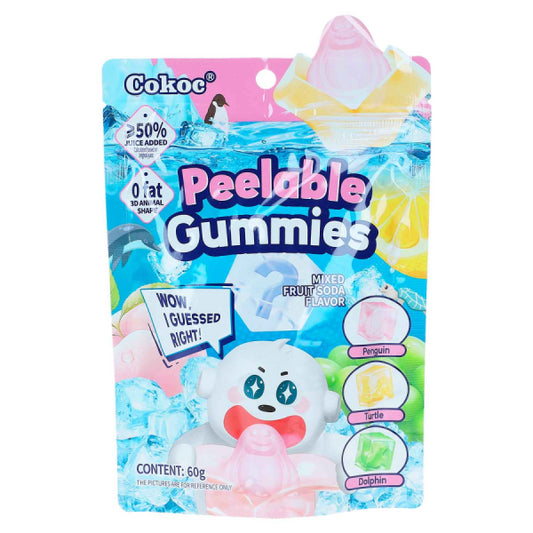 Cokoc Peeling Soft Candy - Fruit Soda Mix, 60g/ Cokoc Mīkstās Konfektes ar Mizotu Augļu-Sodas Garšu, 60g