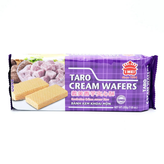 Imei Taro Cream Wafer 200g/ Imei Taro Krēma Vafeles 200g - Oishii Asian Mart