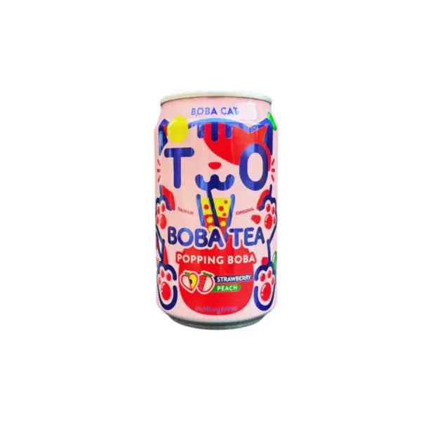 BC Strawberry and Peach Boba Tea 315ml/ BC Zemeņu un Persiku Boba Tēja 315ml