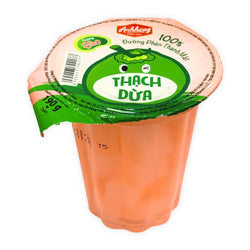 AH Pudding Nata de Coco Peach Flavor 90g/ AH Pudiņš ar Nata de Coco un Persiku Garšu 90g - Oishii Asian Mart