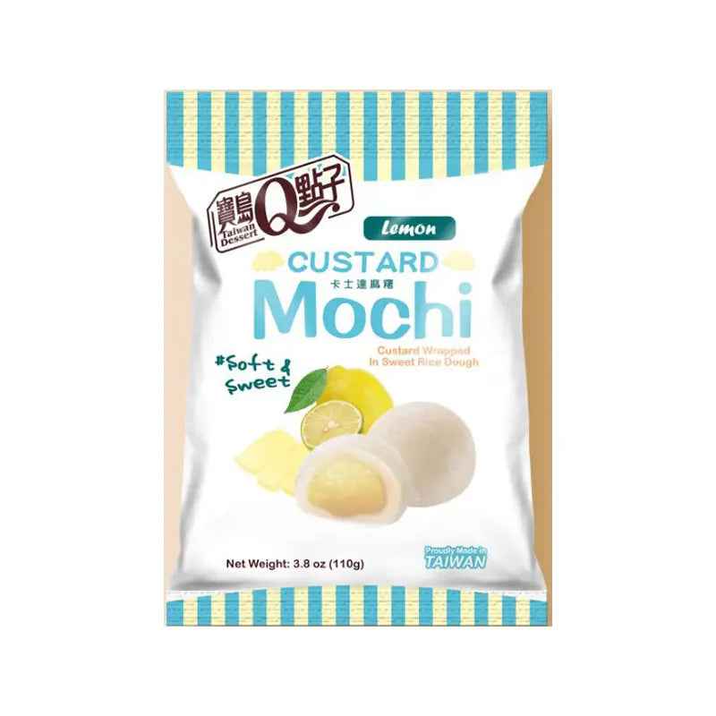 Q Custard Mochi Lemon Flavor / Q Kustardes Moči ar Citronu Garšu 110g (TAIVĀNA)