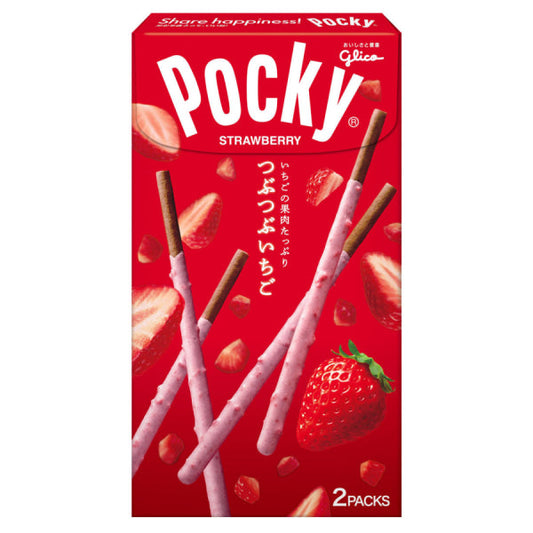 Glico Pocky Biscuit with Strawberry Flakes 55g/ Glico Pocky cepumi ar zemeņu pārslām 55 g (JAPĀNA) Pocky