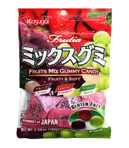 KASUGAI vīnogu /zemeņu/muskatu košļājamās konfektes 102 g (JAPĀNA) Oreo