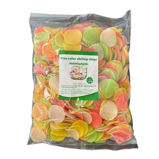 Five colour shrimp chips 1 KG/ Piecu krāsu garnelju čipsi 1 kg (VIETNAMA) Oishii Asian Mart