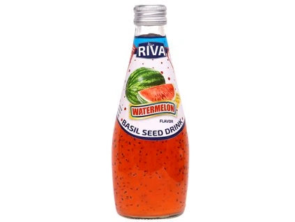 Riva Basil Seed Watermelon 290ml/ Riva Baziliku Sēklu Dzēriens ar Arbūza Garšu 290 ml (Taizeme) VINUT