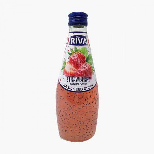 Riva Basil Seed Strawberry 290ml/ Riva Baziliku Sēklu Dzēriens ar Zemeņu Garšu 290 ml (Taizeme) VINUT