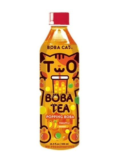 BC Augļu Dzēriens ar Mango un Ananāsu Pērļainajām Bumbiņām 500 ml (Taivāna) Boba Cat