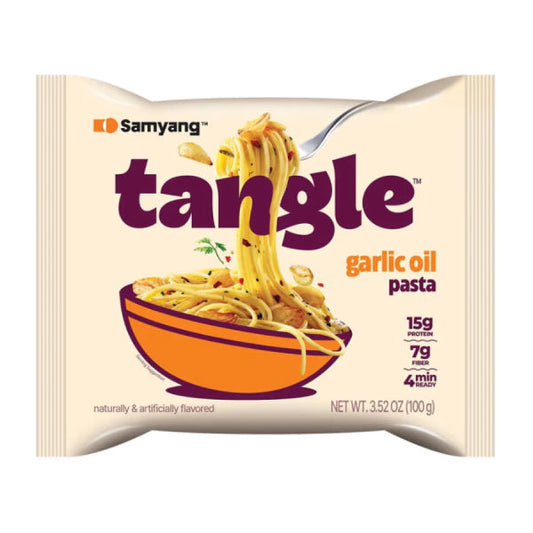 Samyang Tangle Pasta - Garlic Oil, 100g/ Samyang Tangle makaroni ar ķiploku eļļu (tase) Oishii Asian Mart