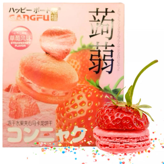 GANGFU Konjac Strawberry Macaron 132g/ GANGFU Konjac zemeņu makarons Gangfu
