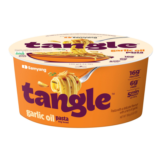 Samyang Tangle Pasta with Garlic Oil (Cup)/ Samyang Tangle makaroni ar ķiploku eļļu (tase) Oishii Asian Mart