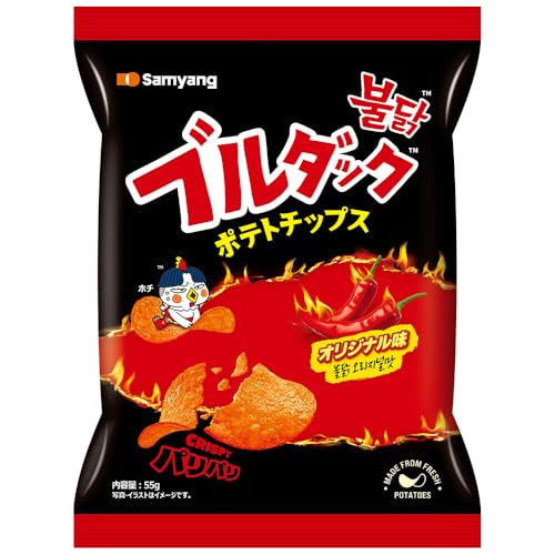 Samyang Buldak Potato Chips Original 55g/ Samyang Buldak kartupeļu čipsi "Original", 55 g Oishii Asian Mart
