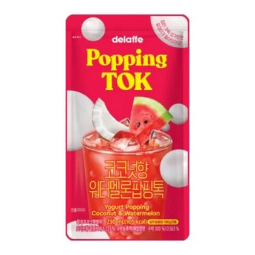 Delaffe Coconut Watermelon Popping Tok 230ml/ Oishii Asian Mart