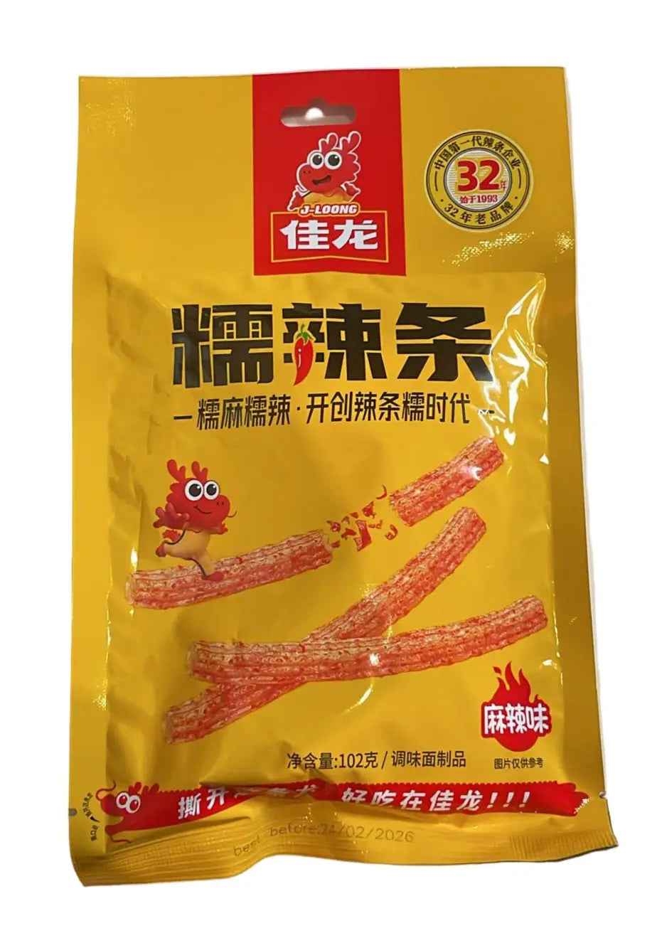 JiaLong Hot Spicy Latiao 102g/ JiaLong Latiao ļoti asi 102g