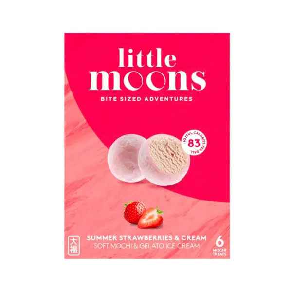 LITTLE MOONS Strawberry&Cream Mochi/ LITTLE MOONS Zemeņu un Krējuma Moči