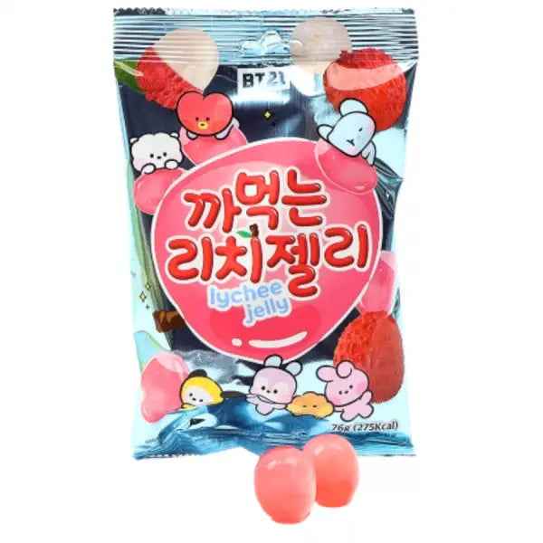 BT21 Lychee Peeling Soft Candy 76g/ BT21 ličī mīkstās konfektes 76g