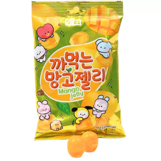 BT21 Mango Peeling Soft Candy 76g/ BT21 mango mīkstās konfektes 76g Amanoya
