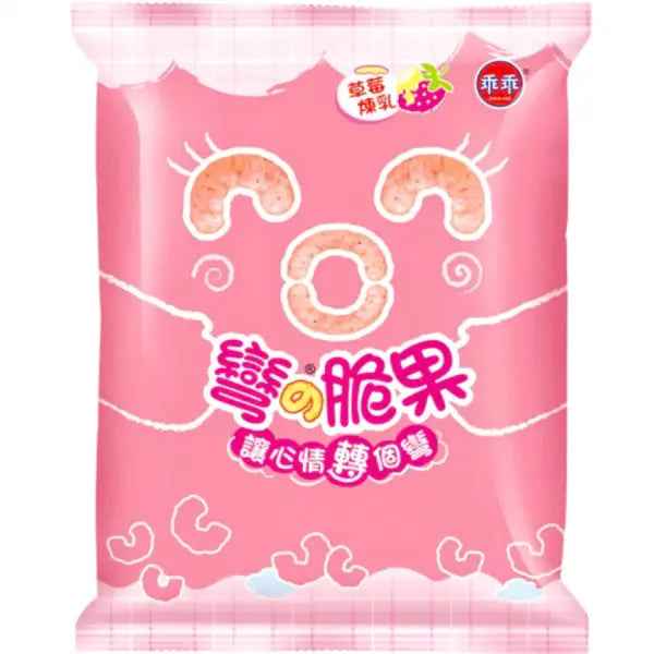 KUAIKUAI Strawberry Corn Chip 40g/ KUAIKUAI zemeņu kukurūzas čipsi 40g