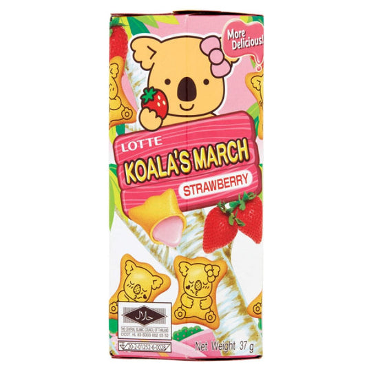 Koala's Strawberry Filled Biscuits 37g/ Koala’s Cepumi ar Zemeņu Pildījumu 37 g Oishii Asian Mart