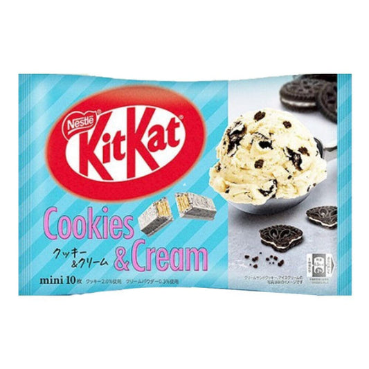 Kitkat Mini Cookie & Cream Choco Wafer 116g/ KitKat Mini Cepumu & Krējuma Šokolādes Vafeles 116 g Oishii Asian Mart