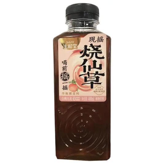 Sunity Grass Jelly Drink White Peach Oolong 400ml/ Sunity zāļu želejas dzēriens Baltā persika oolongs 400 ml Sunity