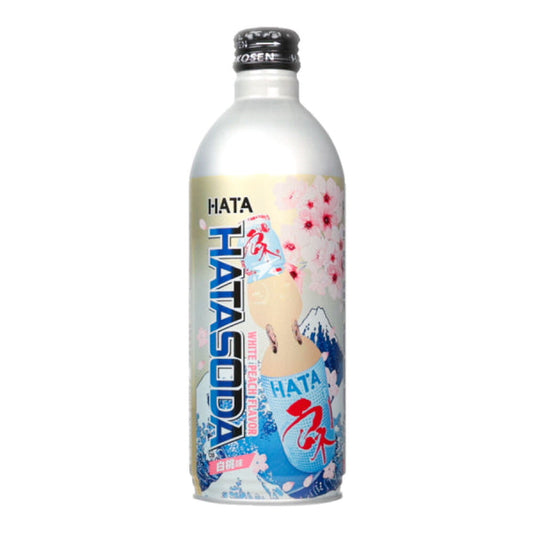 HATA Soda White Peach Flavor 500ml/ HATA baltā persika garšas limonāde 500 ml Oishii Asian Mart