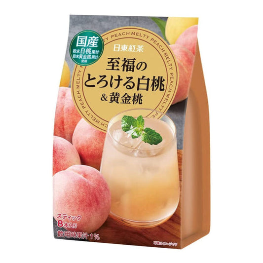 Nittoh augļu dzēriena maisījums ar baltā un zeltainā persika garšu (8 paciņas) 88 g Oishii Asian Mart
