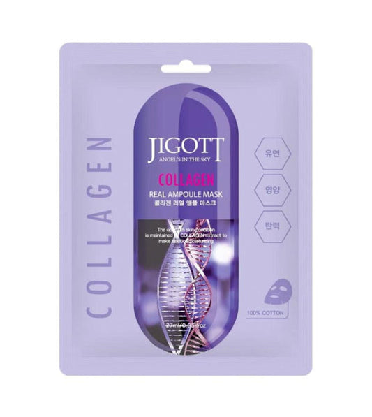 Jigott Collagen Real Ampoule Sheet Mask/ Jigott kolagēna ampulu auduma maska Oishii Asian Mart