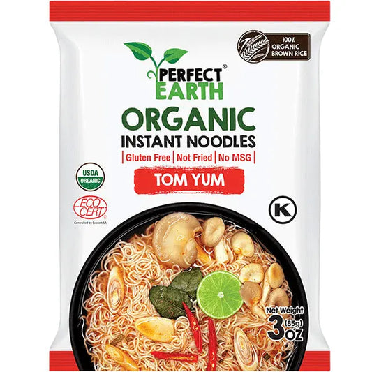 Perfekt Earth bioloģiskās bezglutēna ātri pagatavojamās nūdeles Tom Yum, 85 g Oishii Asian Mart