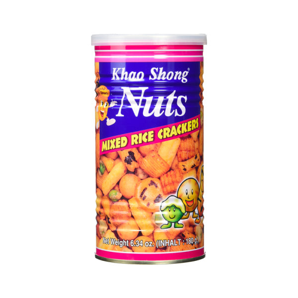 Khao Shong Nuts Mixed Rice Crackers 180 g/ Khao Shong rieksti ar jauktiem rīsu krekeriem 180 g Oishii Asian Mart