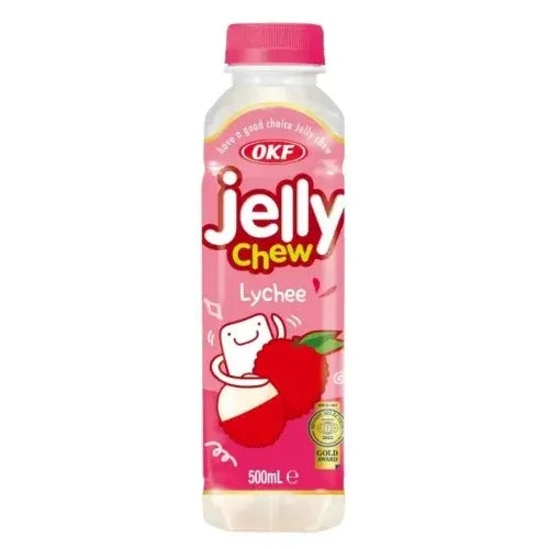 OKF Jelly Chew lychee 500ml / OKF Jelly Chew ličija 500 ml Oishii Asian Mart