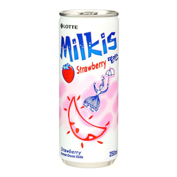 MILKIS Strawberry Cream Soda 250ml/ MILKIS Zemeņu Krēmīgā Limonāde 250ml