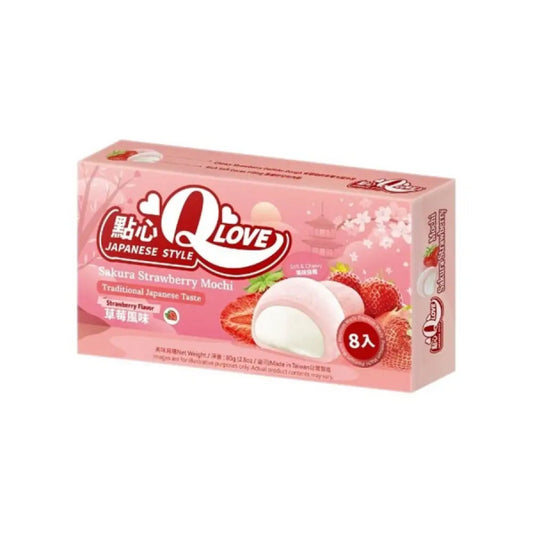 QLove Sakura Strawberry Mini Mochi 80g/ Sakura Zemeņu Mini Moči 80g