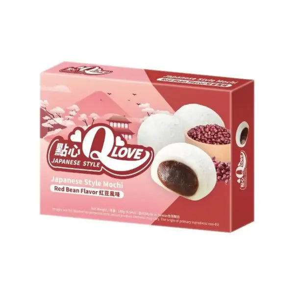 QLove Red Bean Traditional Mochi 180g/ Sarkanās pupiņas tradicionālie moči 180g - Oishii Asian Mart