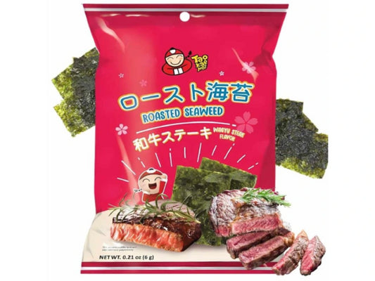 Tao Kae Noi Roasted Wagyu Steak Seaweed 6g/ Ceptas jūraszāles ar wagyu steika garšu 6g