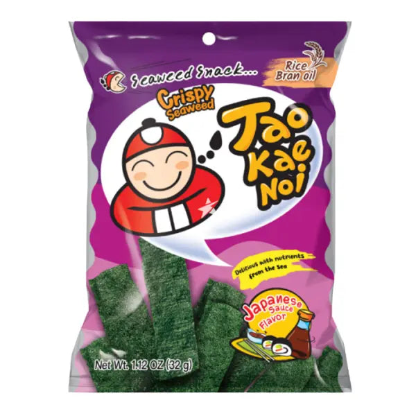 Tao Kae Noi Crispy Japanese Sauce Seaweed 32g/ Kraukšķīgas jūraszāles ar japāņu mērces garšu 32g - Oishii Asian Mart
