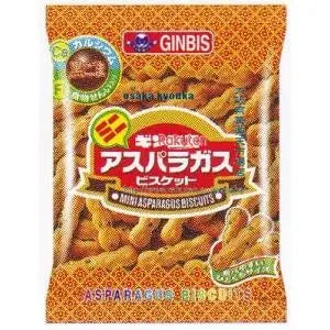 Ginbis mini sparģeļu cepumi ar melnām sezama sēklām, 65 g - Oishii Asian Mart