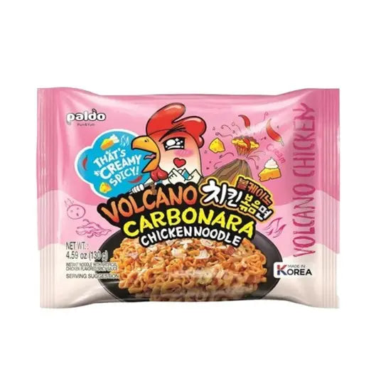 Paldo Volcano Carbonara Noodle 130g/ Paldo Volcano karbonāras nūdeļu zupa, 130 g - Oishii Asian Mart